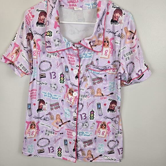SWIFTIE Taylor Swift Eras Tour Buttery Soft Pajama TOP PINK Women’s Size MED - Picture 2 of 4